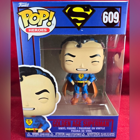 GOLDEN AGE SUPERMAN DC Comics Funko #609 (Nib) With Pop Protector - Picture 2 of 7